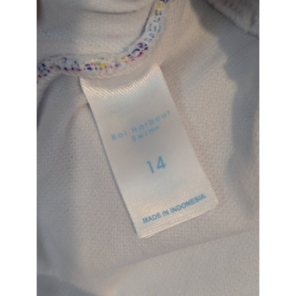 Bal Barbour Womens Swimsuit 14‎ One Piece V Neck, Blue & White Geometric - Picture 12 of 16